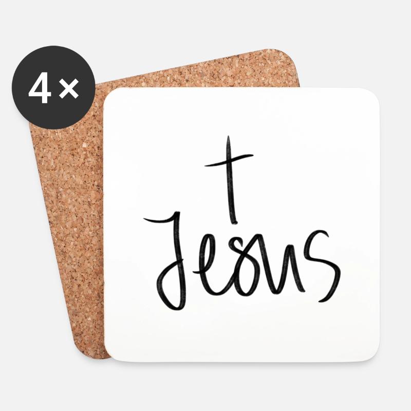 Jesus - Untersetzer (4er-Set) - Weiß