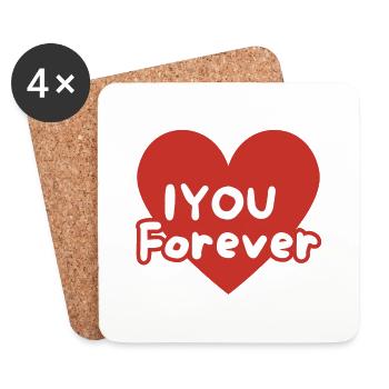 I love you forever - Coasters (set of 4) - white - Front