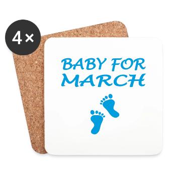 Baby for March - Dessous de verre (lot de 4) - blanc - Devant