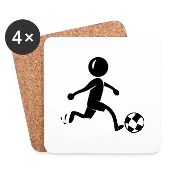 Football Football Équipe de joueurs - Dessous de verre (lot de 4) - blanc - Devant