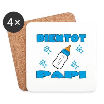 BIENTOT PAPI - Dessous de verre (lot de 4) - blanc - Devant