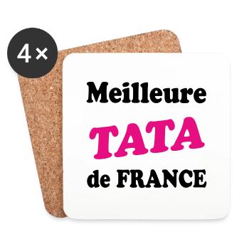 Meilleure TATA de france - Dessous de verre (lot de 4) - blanc - Devant