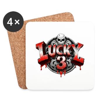 LUCKY 3 - Coasters (set of 4) - white - Front