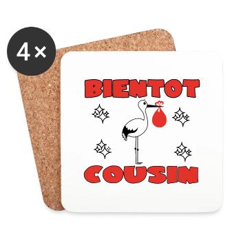 SOON COUSIN - Coasters (set of 4) - white - Front