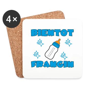 BIENTOT FRANGIN - Dessous de verre (lot de 4) - blanc - Devant