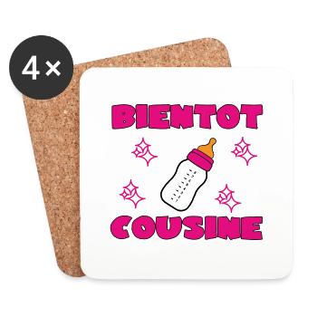 SOON TO BE A COUSIN - Coasters (set of 4) - white - Front