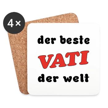 Der beste VATI PAPA der welt - Dessous de verre (lot de 4) - blanc - Devant