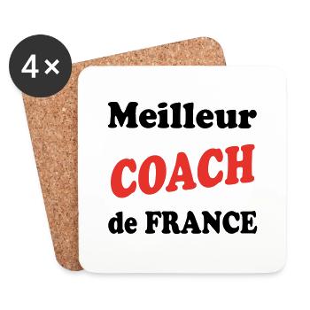 Meilleur COACH de france - Dessous de verre (lot de 4) - blanc - Devant