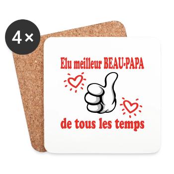 ELU MEILLEUR BEAU PAPA DE TOUS LES TEMPS - Dessous de verre (lot de 4) - blanc - Devant