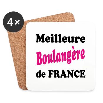 Meilleure boulangère de france - Dessous de verre (lot de 4) - blanc - Devant