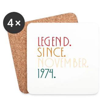 Légende depuis Novembre 1974 - Minimalist - Dessous de verre (lot de 4) - blanc - Devant