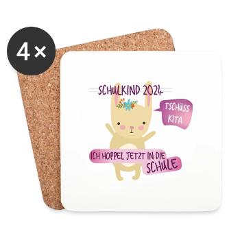 Tschüß Kita - Schulkind - Untersetzer (4er-Set) - Weiß - Vorne