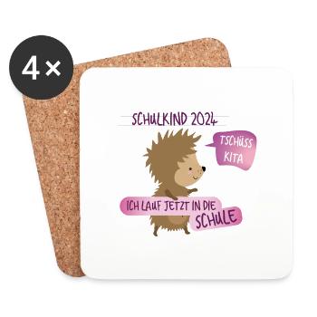 Tschüß Kita - Schulkind - Untersetzer (4er-Set) - Weiß - Vorne