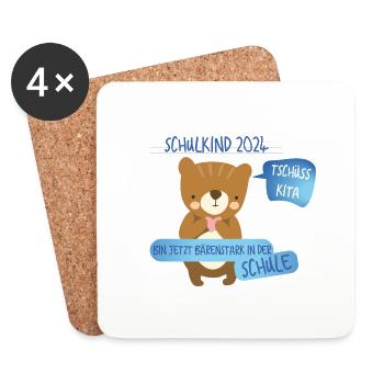 Tschüß Kita - Schulkind - Untersetzer (4er-Set) - Weiß - Vorne