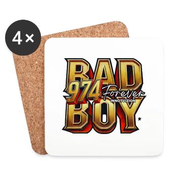 BAD BOY 974 forever - Dessous de verre (lot de 4) - blanc - Devant