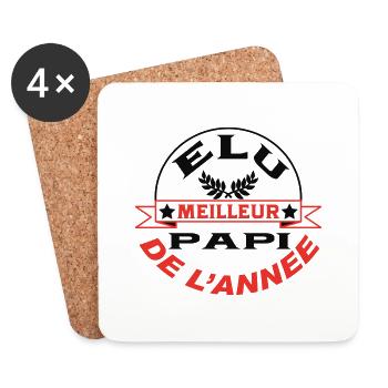 Elu meilleur PAPI de l'année - Dessous de verre (lot de 4) - blanc - Devant