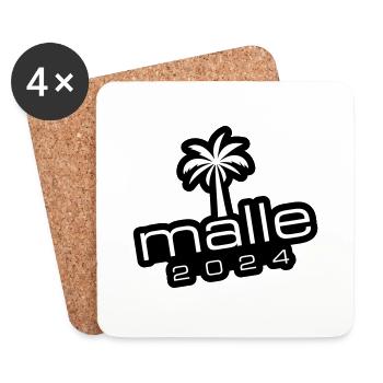 Malle 2024 Mallorca Palme - Untersetzer (4er-Set) - Weiß - Vorne