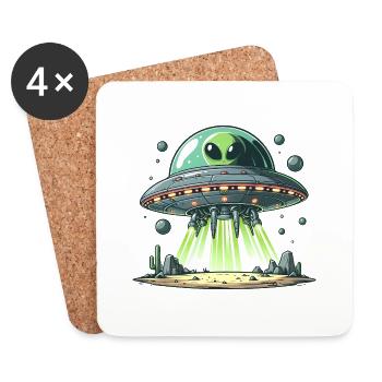 UFO Lands - Coasters (set of 4) - white - Front