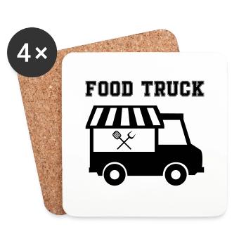 food truck 1 - Untersetzer (4er-Set) - Weiß - Vorne