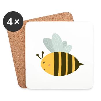 Abeille douce - Dessous de verre (lot de 4) - blanc - Devant