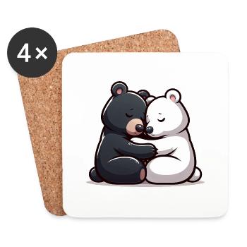 Two Bears In Love - Untersetzer (4er-Set) - Weiß - Vorne