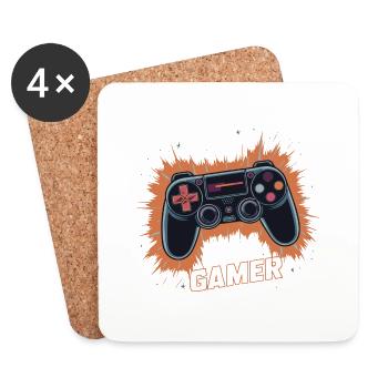 ICH BIN EIN GAMER - Untersetzer (4er-Set) - Weiß - Vorne