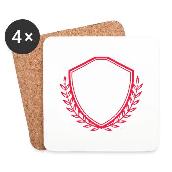 Armoiries de l’écusson - Dessous de verre (lot de 4) - blanc - Devant