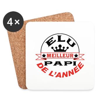 Elu meilleur PAPI de l'année - Dessous de verre (lot de 4) - blanc - Devant
