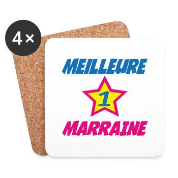 MEILLEURE MARRAINE - Dessous de verre (lot de 4) - blanc - Devant