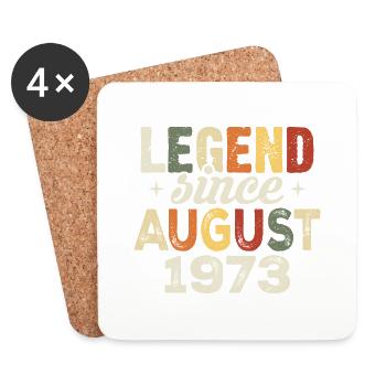 Août 1973 Anniversaire Août 1973 - Août 1973 - Dessous de verre (lot de 4) - blanc - Devant