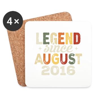 Août 2016 Anniversaire Août 2016 - Août 2016 - Dessous de verre (lot de 4) - blanc - Devant