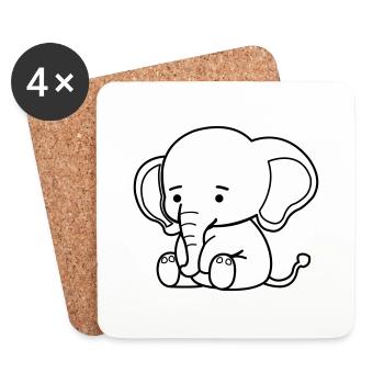 cute elephant - Untersetzer (4er-Set) - Weiß - Vorne