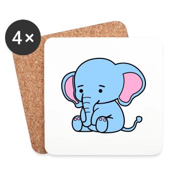 cute elephant - Untersetzer (4er-Set) - Weiß - Vorne