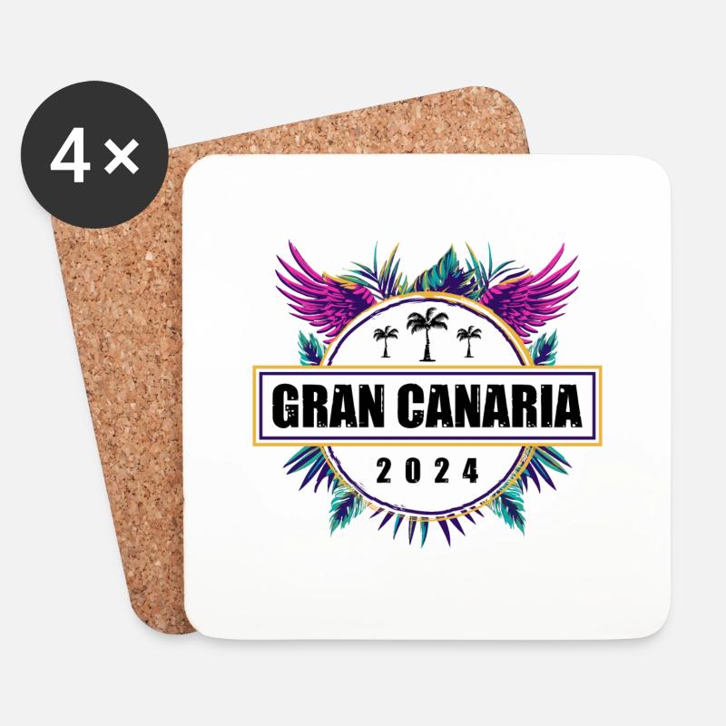 Gran Canaria 2024 Team - Untersetzer (4er-Set) - Weiß