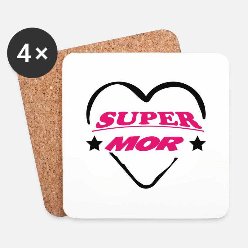 SUPER MOR - Coasters (set of 4) - white