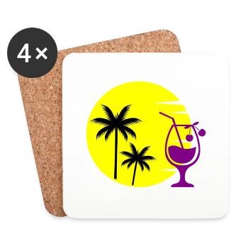 cocktail sunset - Coasters (set of 4) - white - Front