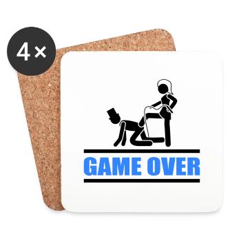 brautpaar game over - Untersetzer (4er-Set) - Weiß - Vorne