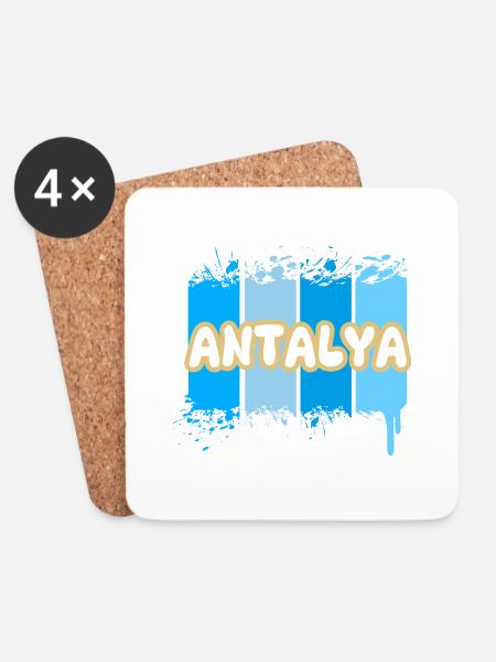 Antalya Antalya - Untersetzer (4er-Set) - Weiß