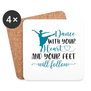 Danse avec ton cœur et tes pieds te suivront 16 - Dessous de verre (lot de 4) - blanc - Devant