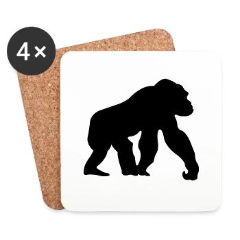 singe - Dessous de verre (lot de 4) - blanc - Devant