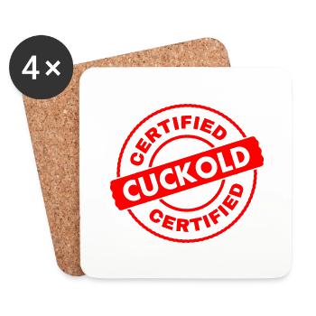Cuckold - Untersetzer (4er-Set) - Weiß - Vorne