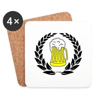 bier wappen 02 - Untersetzer (4er-Set) - Weiß - Vorne