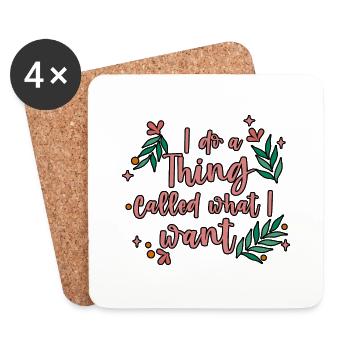 Je fais un truc appelé ce que je veux 4 - Dessous de verre (lot de 4) - blanc - Devant