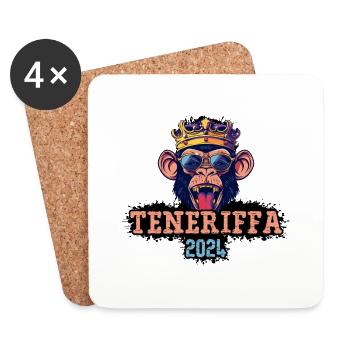 Teneriffa 2024 Party Affe - Untersetzer (4er-Set) - Weiß - Vorne