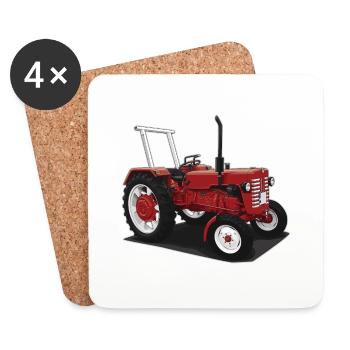 Classic Tractor // Bulldog // Illustration - Untersetzer (4er-Set) - Weiß - Vorne