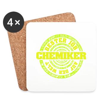 Cadeau pour chimiste - Dessous de verre (lot de 4) - blanc - Devant