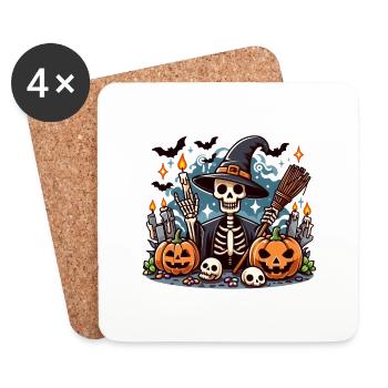 Gruseliger Herr Os Halloween - Untersetzer (4er-Set) - Weiß - Vorne