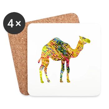 Chameau - Dessous de verre (lot de 4) - blanc - Devant
