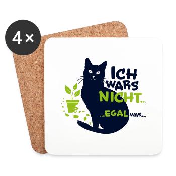 Cat I didn't care what - Coasters (set of 4) - white - Front
