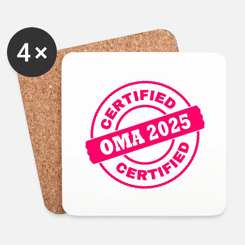 Oma 2025 - Untersetzer (4er-Set) - Weiß